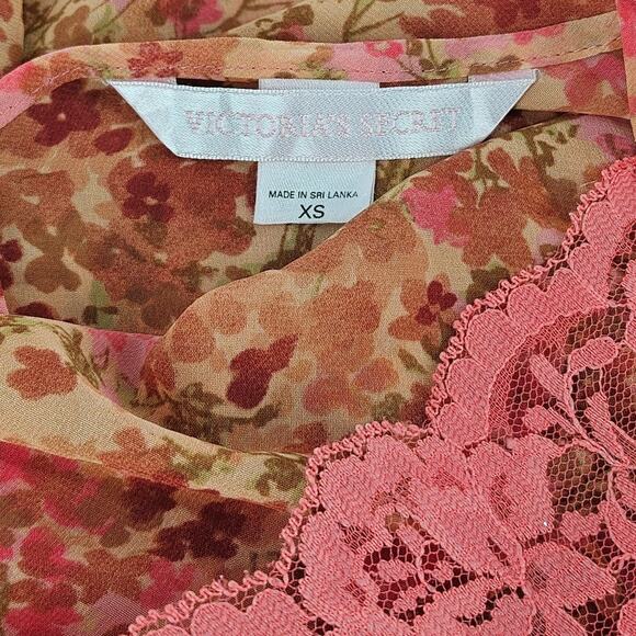 VICTORIA'S SECRET FLORAL CAMISOLE SLIP DRESS – SIZE XS – LACE TRIM – VINTAGE - Picture 5 of 13